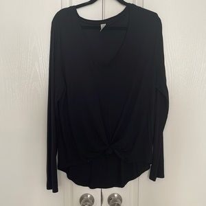 Black flowy deep v-neck top